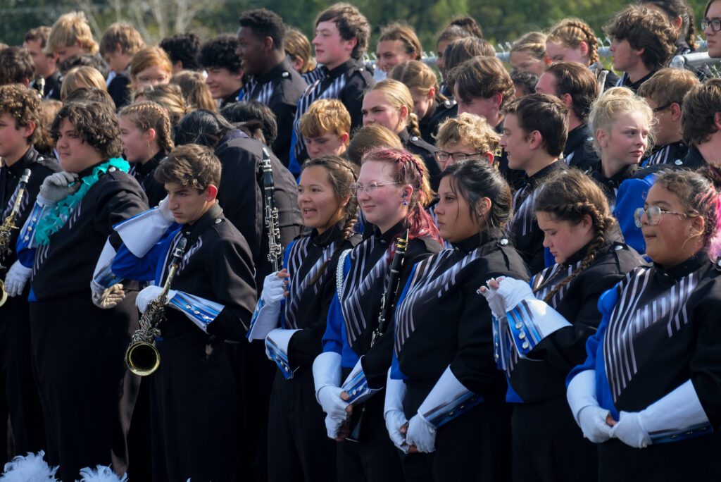 Davidson band waiting for awards at OMEA competitions