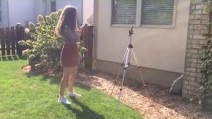 Kylee Queler (11) records a new video for her YouTube Channel. Photo by Kylee Queler.