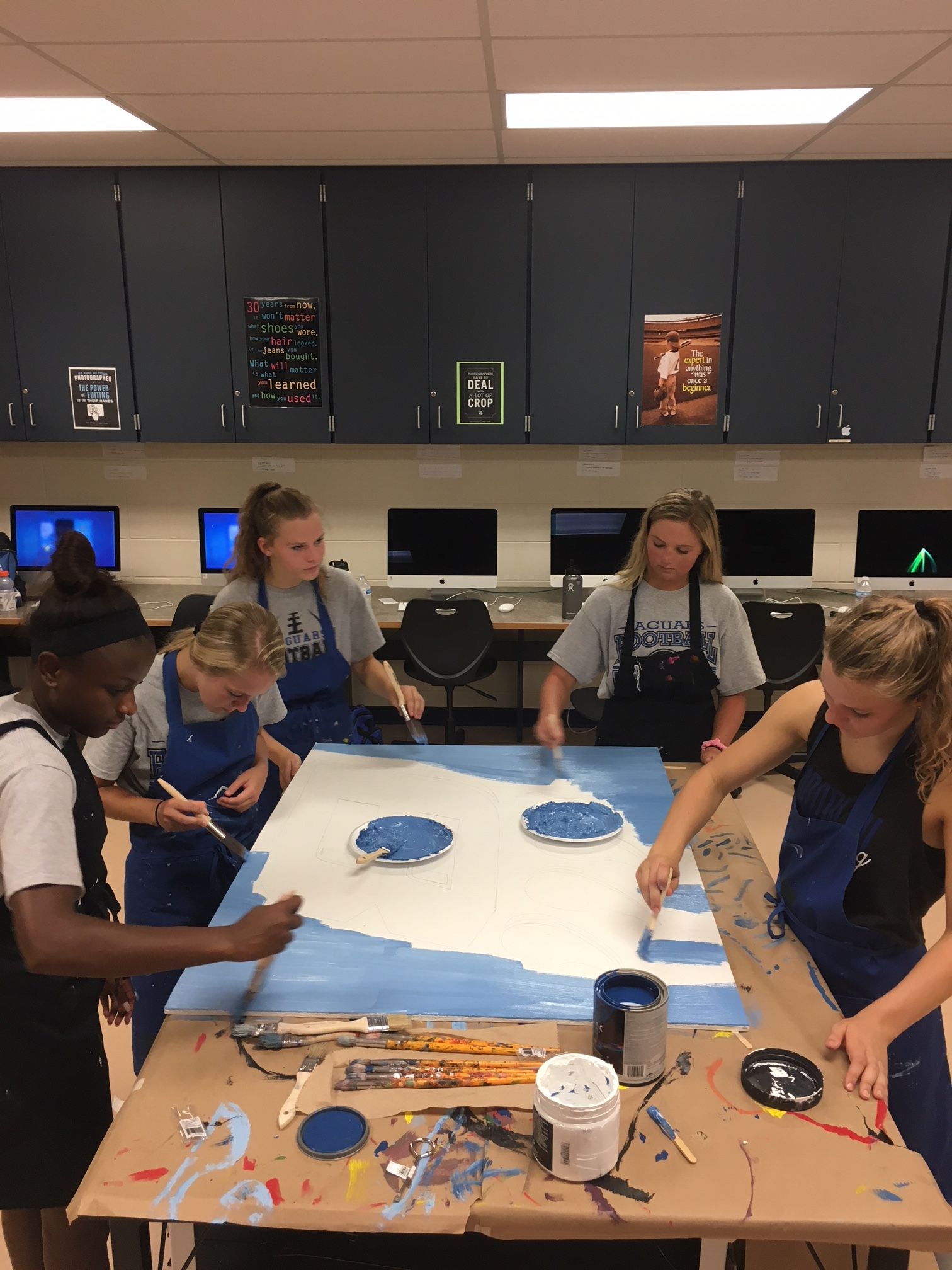 Students working on the NHS cut out