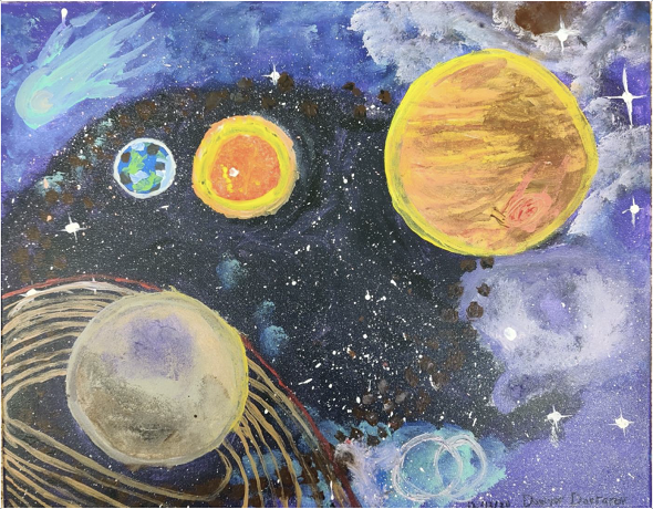 Art work of planets, winning entry