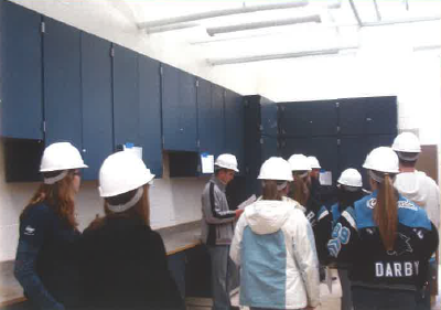 Students were able to tour Bradley during the construction process, as long as they were wearing their hard hats!