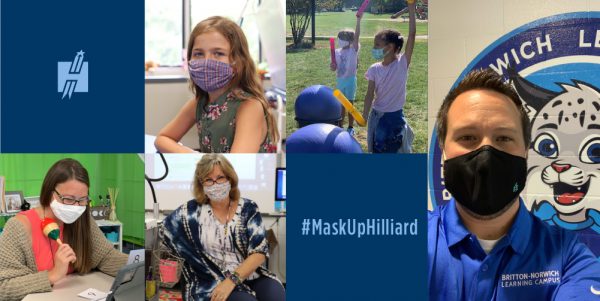 montage of people wearing masks