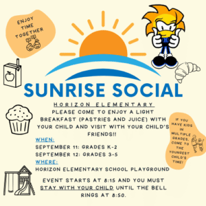 info graphic for Sunrise Social Event
