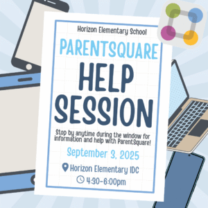 Help Session Graphic giving details of an elementary school's event in English