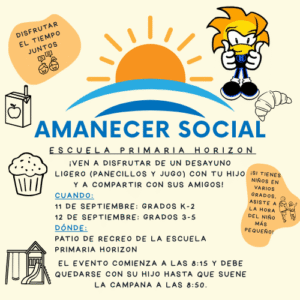 info graphic for Sunrise Social Event (Spanish)