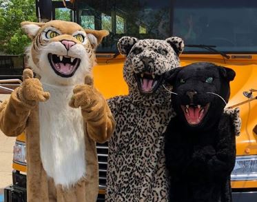 All three high school mascots