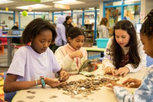 Darby Creek Student Leaders counting money.