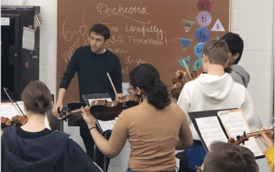 Renown Violinist at Davidson Orchestra Rehearsal