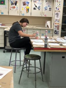 student working