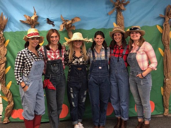 teachers dressed as farmers
