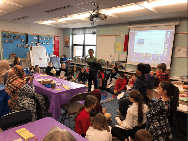 students reading their poetry