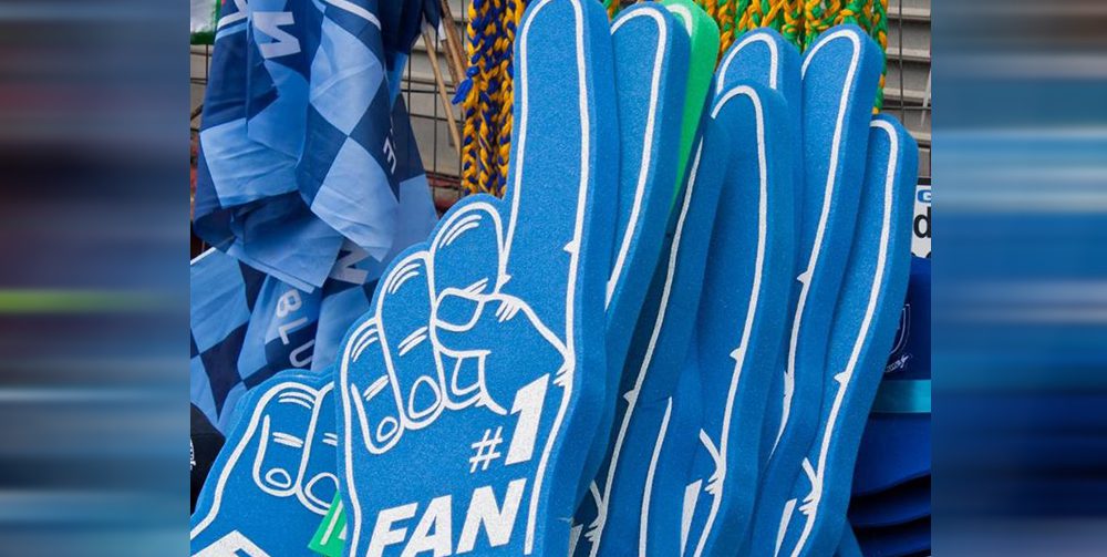 Foam Finger with number on fan printed on it