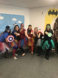 The teachers dressed up as super heroes