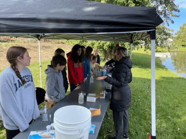 7th Graders Latham Park Field Trip Testing Water Quality